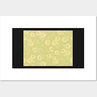 The cute flower pattern in light green spring fresh colours Posters and Art